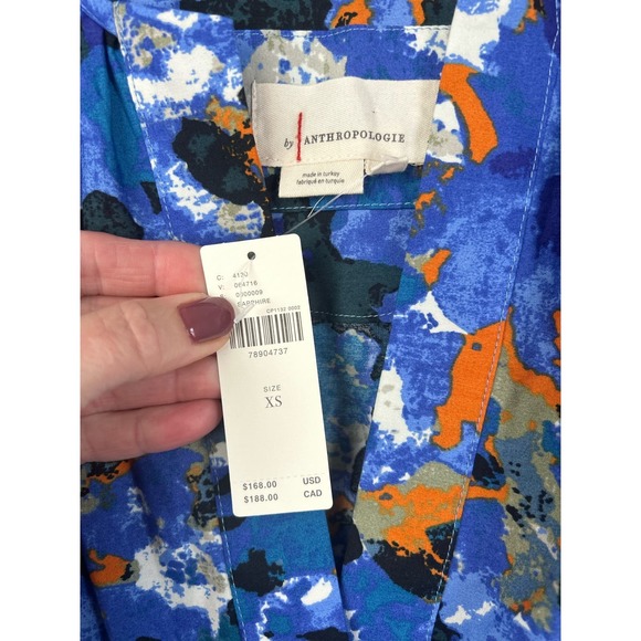 Anthropologie Blue Floral Maxi Dress - Picture 7 of 9